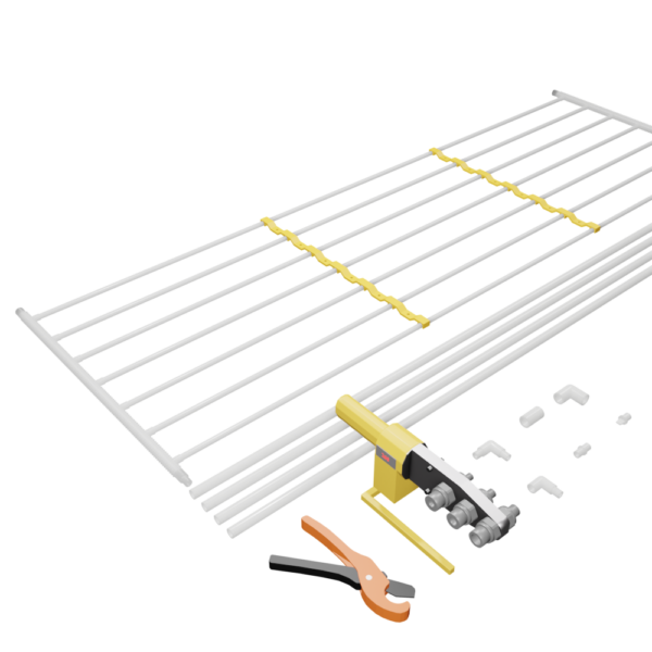 Deckenheizung Set 10 m² - Rohrabstand 8cm - mit Werkzeug