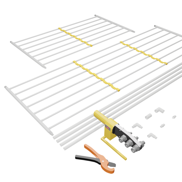 Wandheizung Set 25 m² - Rohrabstand 8cm - mit Werkzeug