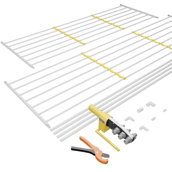 Deckenheizung Set 50 m² - Rohrabstand 8cm - mit Werkzeug
