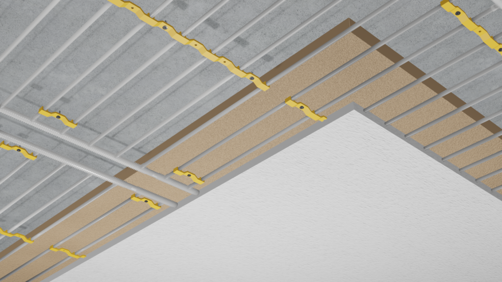 Ceiling heating wood soft fiber plaster