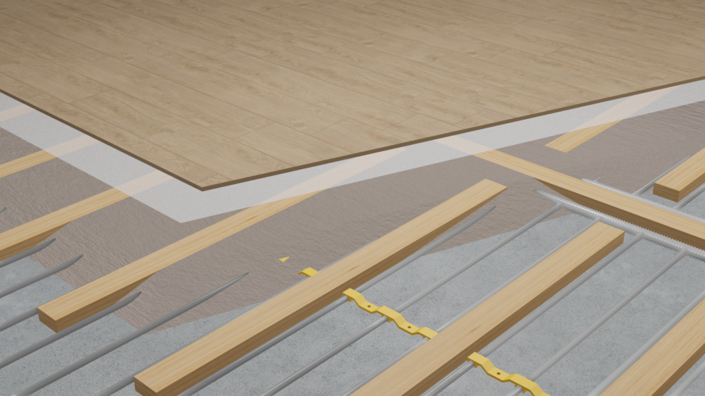 Underfloor heating drywall flooring pouring